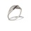 Sapphire and Diamond Crisscross Ring. Certified 585 (14kt) White Gold, Rhodium Detailing