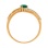 Ring Featuring Emerald and 16 Diamonds. Hypoallergenic 585 Rose Gold, Rhodium Detailing. View 4
