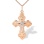 Eastern Style Orthodox Crucifix Pendant. Certified 585 (14kt) Rose and White Gold
