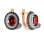 "Femme Fatale" Garnet and CZ Earrings. 585 (14kt) Rose Gold, Black and White Rhodium