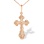 Ukrainian Style Orthodox Cross-Crucifix Pendant. Certified 585 (14kt) Rose Gold
