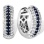 Diamond and Sapphire Striped Huggie Earrings. Tested 585 (14K) White Gold, Rhodium Finish