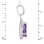 Amethyst with CZ teardrop-shaped pendant in 585 white gold. View 3