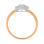 Illusion Set Diamond with Diamond Halo Ring. Tested 585 (14K) Rose and White Gold. View 4