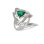 Faux Emerald Silver Ring