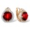 Garnet and Diamond Leverback Earrings