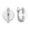Circular Leverback Earrings with Diamond Accents. Certified 585 (14kt) White Gold, Rhodium Finish