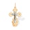 Eastern Crucifix Pendant for Him. Certified 585 (14kt) Rose and White Gold