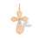 Trefoil-ended Orthodox Cross. Certified 585 (14kt) Rose and White Gold
