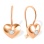 CZ Heart-shaped Kids' Earrings with Earwire Locks. Certified 585 (14kt) Rose Gold