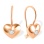 CZ Heart-shaped Kids' Earrings with Earwire Locks. Certified 585 (14kt) Rose Gold