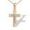 Orthodox Prayer Cross for Him. Certified 585 (14kt) Rose and White Gold