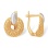Textured Gold Earrings with Polished Arches. Certified 585 (14kt) Rose Gold, Rhodium Detailing