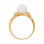 Ring with 8mm Cultured Pearl and 28 Diamonds. Hypoallergenic 585 Rose Gold, Rhodium Detailing. View 4