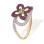 Ruby and Diamond Flower Ring. 585 (14kt) Rose Gold, Rhodium Detailing