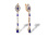 Faux Sapphire and CZ Dangle Earrings. Rose and Palladium White Gold