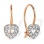 Colorless CZ Earrings for Kids. Certidied 585 (14kt) Rose Gold, Rhodium Detailing