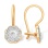 CZ Dahlia Flower Teen Earwire Earrings. Certified 585 (14kt) Rose Gold, Rhodium Detailing