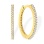 CZ Huggie Earrings with Diamond-cut Ribbing. 14kt (585) Yellow Gold, Vicenza Series