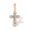 CZ Orthodox Cross for Her. Certified 585 (14kt) Rose and White Gold