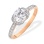 Swarovski CZ Engagement Ring. 585 (14kt) Rose Gold, Rhodium Detailing