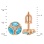 Dimensions of Marquise-shaped Blue Topaz and Round Diamond Studs