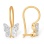 16 CZs Butterfly Kids' Earwire Earrings. Certified 585 (14kt) Rose Gold, Rhodium Detailing