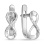 Diamond Infinity Leverback Earrings for Teens. Certified 585 (14kt) White Gold, Rhodium Finish