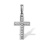 White Gold Diamond Convex Cross Pendant. Tested 585 (14K) White Gold, Rhodium Finish