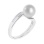 Pearl Ring Features 20 Channel Set Diamonds. 750 White Gold, KARATOFF Series. View 2