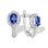 'Royal Gem' Sapphire and Diamond Earrings. Certified 585 (14K) White Gold