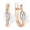 Leverback Earrings with 2 'Illusion' Set Diamonds. Certified 585 (14kt) Rose Gold, Rhodium Detailing