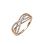 Cubic Zirconia Infinity Ring. 585 (14kt) Rose Gold, Rhodium Detailing