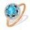 Dreamy Blue Topaz, Sapphire and Diamond Ring. 585 (14Kt) Rose Gold, White and Black Rhodium