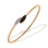 Bypass Bangle Featuring Black Onyx and 54 Diamonds. Hypoallergenic 585 Rose Gold, Rhodium Detailing