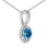 Blue Topaz and Diamond White Gold Pendant. View 2