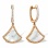 Mother-of-Pearl and Diamond Earrings 'Nefertiti'. Hypoallergenic Cadmium-free 585 (14K) Rose Gold