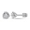 Diamond Open Gallery Stud Earrings. Certified 585 (14kt) White Gold, Screw Backs
