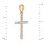 Size of Protestant Cross with 17 Diamonds in 585 Rose Gold