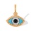 Anti Evil Eye Charm of Natural Stones and Gold. Diamonds, Turquoise, Black Onyx, 585 Rose Gold