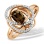Smoky Quartz and Diamond Galaxy Ring. Hypoallergenic Cadmium-free 585 (14K) Rose Gold