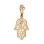 Diamond Openwork Hamsa Pendant. Certified 585 (14kt) Rose Gold, Rhodium Detailing