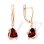 Trillion-shaped Garnet Dangle Earrings. Certified 585 (14kt) Rose Gold
