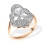 Faberge Era-inspired Certified Diamond Ring. Certified 585 (14kt) Rose and White Gold