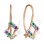 Candy-colored CZ Earrings for Children. Certified 585 (14kt) Rose Gold, Rhodium Detailing