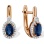 Sapphire and Diamond Earrings with Nostalgic Motif. Hypoallergenic Cadmium-free 585 (14K) Rose Gold