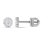 Diamond Cluster Stud Earrings. Certified 585 White Gold, Rhodium, Screw Backs