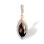 Marquise-shaped Rauh-Topaz Pendant. Certified 585 (14kt) Rose Gold, Rhodium Detailing