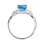 Swiss Blue Topaz and Diamond Ring. Tested 585 (14K) White Gold. View 3