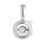 'Fluttering' Illusion-set Diamond Round Pendant. Certified 585 (14kt) White Gold, Rhodium Finish